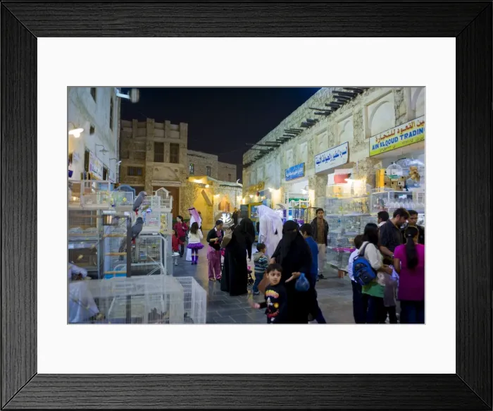 Framed Print : Visitors in the renovated Bazar Souq Waqif, Doha, Qatar, Middle East Framed Print : Visitors in the renovated Bazar Souq Waqif, Doha, Qatar, Middle East