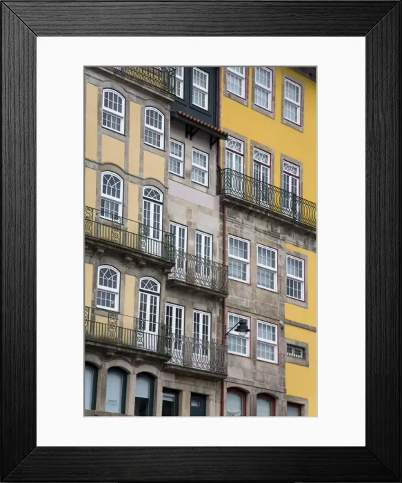 Framed Print : Apartments on Cais da Estiva, Porto, Portugal, Europe