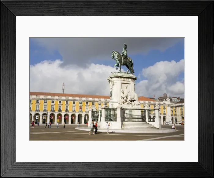 Framed Print : Statue of Dom Jose in Praca do Comercio, Baixa District, Lisbon, Portugal, Europe Framed Print : Statue of Dom Jose in Praca do Comercio, Baixa District, Lisbon, Portugal, Europe