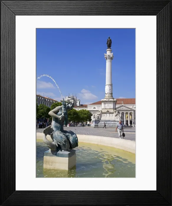 Framed Print : Dom Pedro Monument in the Rossio District, Lisbon, Portugal, Europe Framed Print : Dom Pedro Monument in the Rossio District, Lisbon, Portugal, Europe