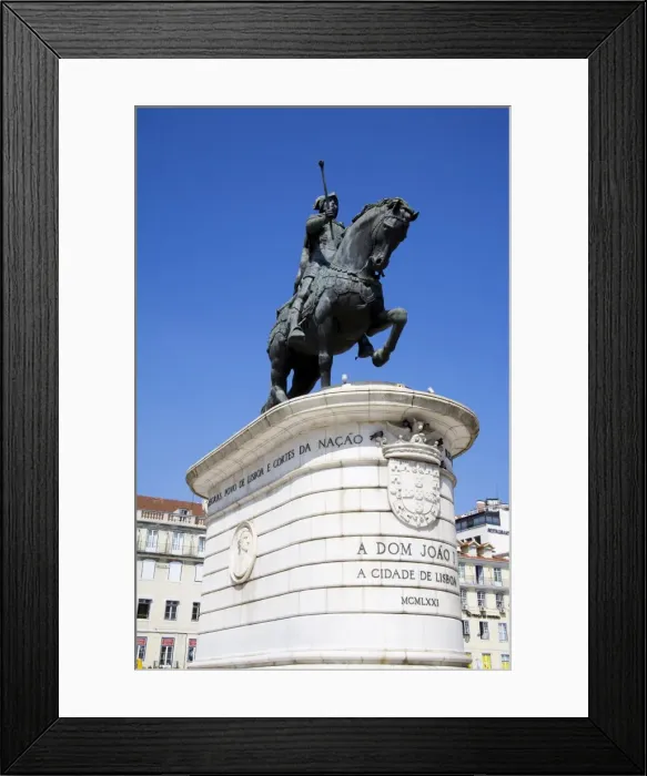 Framed Print : Dom Joao Monument in Praca da Figueira, Rossio District, Lisbon, Portugal, Europe Framed Print : Dom Joao Monument in Praca da Figueira, Rossio District, Lisbon, Portugal, Europe