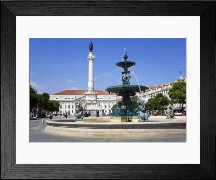 Framed Print : Dom Pedro Monument in the Rossio District, Lisbon, Portugal, Europe Framed Print : Dom Pedro Monument in the Rossio District, Lisbon, Portugal, Europe