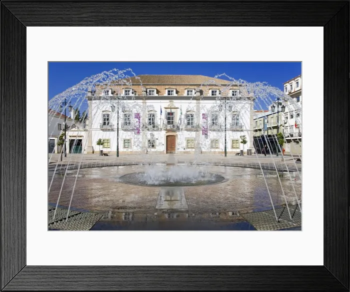 Framed Print : City Hall in 1st May Square, Portimao, Algarve, Portugal, Europe