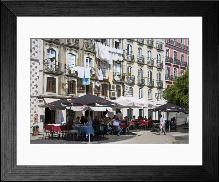 Framed Print : Cafe on Bacalhoeiros Street in the Alfama District, Lisbon, Portugal, Europe Framed Print : Cafe on Bacalhoeiros Street in the Alfama District, Lisbon, Portugal, Europe