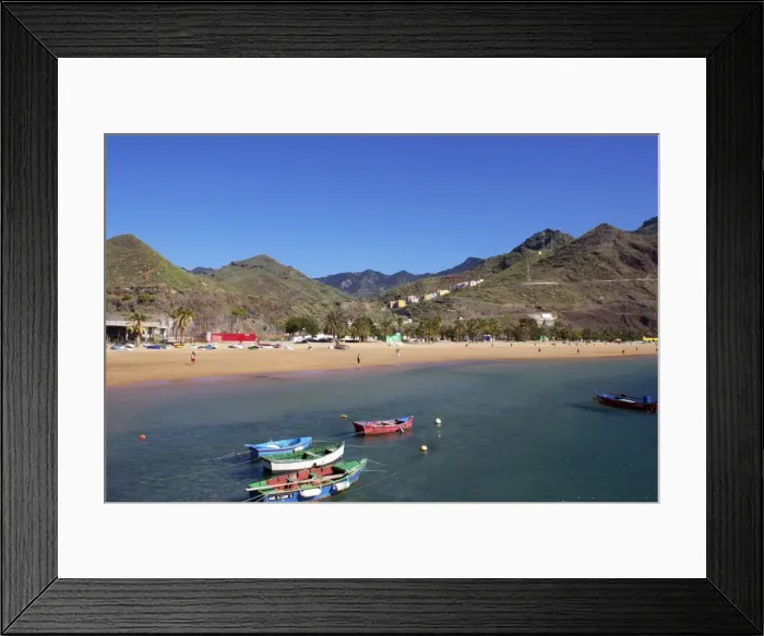 Framed Print : Beach, Las Teresitas, Tenerife, Canary Islands, Spain, Atlantic, Europe