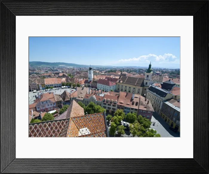 Framed Print : City skyline, Sibiu, Romania, Europe Framed Print : City skyline, Sibiu, Romania, Europe