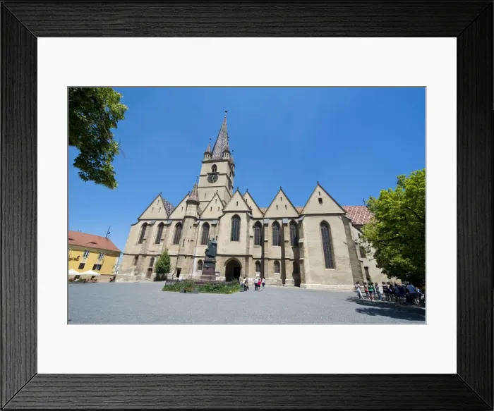 Framed Print : Evangelical church in Piata Huet, Sibiu, Romania, Europe Framed Print : Evangelical church in Piata Huet, Sibiu, Romania, Europe