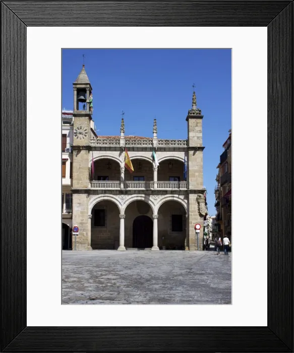 Framed Print : Town Hall, Plaza Mayor, Plasencias, Extremadura, Spain, Europe Framed Print : Town Hall, Plaza Mayor, Plasencias, Extremadura, Spain, Europe