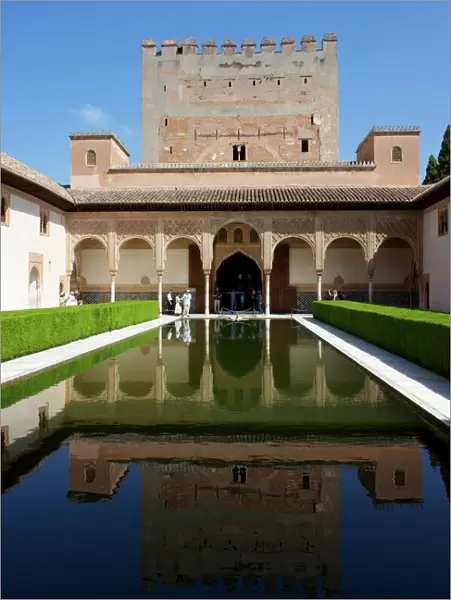 Patio de los Arrayanes and Comares Tower, Alhambra Palace, UNESCO World Heritage Site