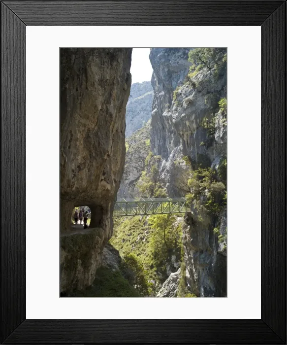 Framed Print : Footbridge over the Cares Gorge, Picos de Europa, Castilla y Leon, Spain, Europe Framed Print : Footbridge over the Cares Gorge, Picos de Europa, Castilla y Leon, Spain, Europe