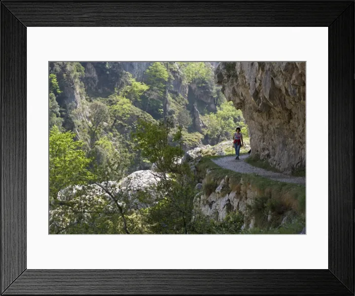Framed Print : Walking the Cares Gorge footpath, Picos de Europa, Castilla y Leon, Spain, Europe Framed Print : Walking the Cares Gorge footpath, Picos de Europa, Castilla y Leon, Spain, Europe