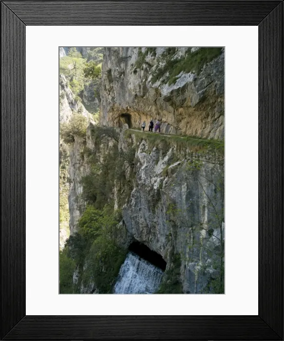 Framed Print : Walking the Cares Gorge footpath, Picos de Europa, Castilla y Leon, Spain, Europe