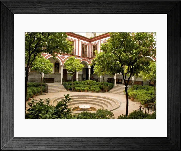 Framed Print : Venerables Hospital, inner courtyard with fountain, old town, Sevilla, Andalucia Framed Print : Venerables Hospital, inner courtyard with fountain, old town, Sevilla, Andalucia