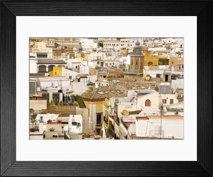 Framed Print : Historic center, seen from the Giralda tower, Seville, Andalusia, Spain, Europe Framed Print : Historic center, seen from the Giralda tower, Seville, Andalusia, Spain, Europe
