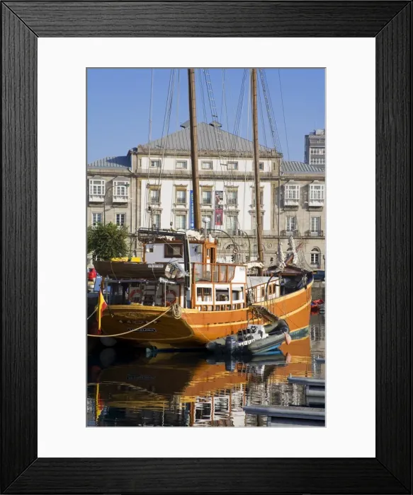 Framed Print : Darsena Marina in La Coruna, Galicia, Spain, Europe Framed Print : Darsena Marina in La Coruna, Galicia, Spain, Europe