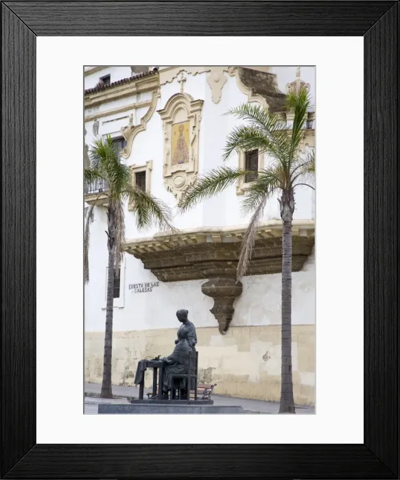 Framed Print : Sculpture and Santo Domingo Church, Medieval District, Cadiz, Andalusia, Spain, Europe Framed Print : Sculpture and Santo Domingo Church, Medieval District, Cadiz, Andalusia, Spain, Europe