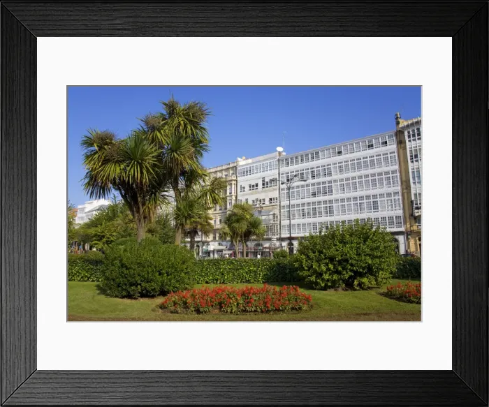 Framed Print : Galerias on Marina Avenue, La Coruna City, Galicia, Spain, Europe Framed Print : Galerias on Marina Avenue, La Coruna City, Galicia, Spain, Europe