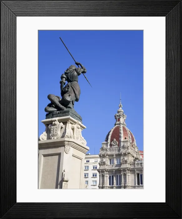 Framed Print : Maria Pita statue and Palacio Municipal (Town Hall), Plaza de Maria Pita Framed Print : Maria Pita statue and Palacio Municipal (Town Hall), Plaza de Maria Pita