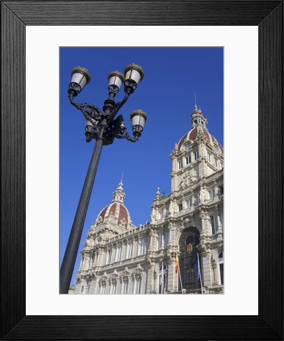 Framed Print : Palacio Municipal (Town Hall) on Plaza de Maria Pita, La Coruna City, Galicia Framed Print : Palacio Municipal (Town Hall) on Plaza de Maria Pita, La Coruna City, Galicia