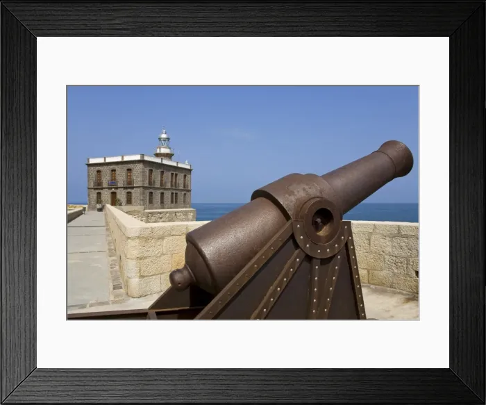 Framed Print : Lighthouse and artillery, Medina Sidonia (old town) District, Melilla, Spain Framed Print : Lighthouse and artillery, Medina Sidonia (old town) District, Melilla, Spain