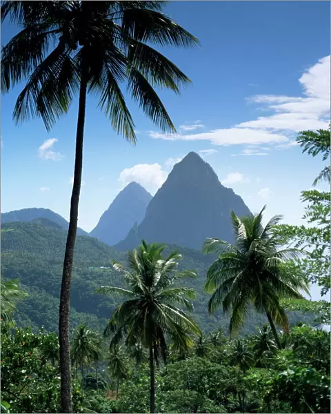 The Pitons, St. Lucia, Windward Islands, West Indies, Caribbean, Central America