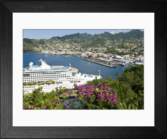 Framed Print : Sea Princess in Kingstown Harbour, St. Vincent, St. Vincent and The Grenadines Framed Print : Sea Princess in Kingstown Harbour, St. Vincent, St. Vincent and The Grenadines