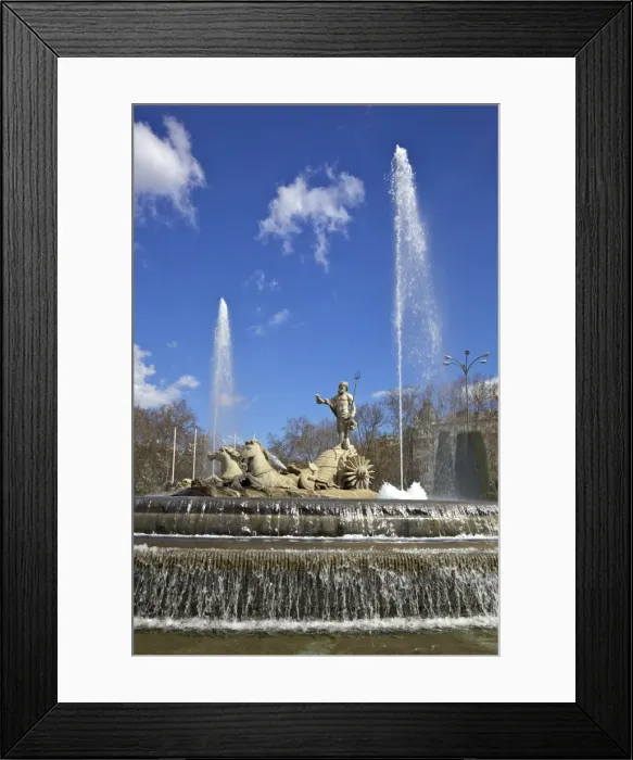 Framed Print : Neptune Fountain, Canovas del Castillo Square, Paseo del Prado, Madrid, Spain, Europe