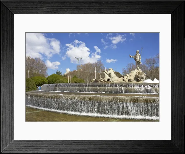 Framed Print : Neptune Fountain, Canovas del Castillo Square, Paseo del Prado, Madrid, Spain, Europe Framed Print : Neptune Fountain, Canovas del Castillo Square, Paseo del Prado, Madrid, Spain, Europe