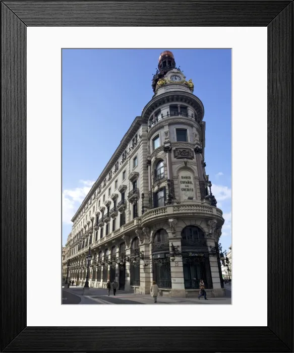 Framed Print : Banco Espanol de Credito, Calle de Alcala, Banesto Building dating from the 1880 s Framed Print : Banco Espanol de Credito, Calle de Alcala, Banesto Building dating from the 1880 s