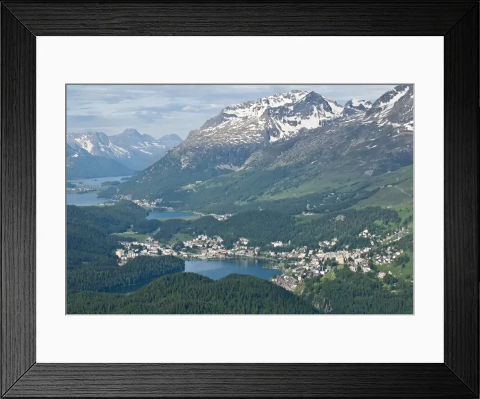 Framed Print : View of St. Moritz from atop Muottas Muraglm Switzerland, Europe Framed Print : View of St. Moritz from atop Muottas Muraglm Switzerland, Europe