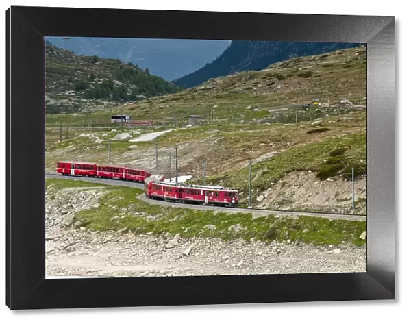 Mountain railway, Bernina Pass, Switzerland, Europe