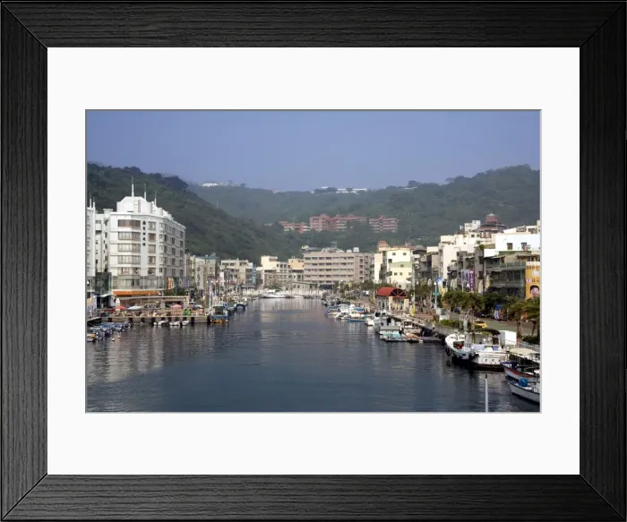 Framed Print : Marina and harbour, Kaohsiung, Taiwan, Asia