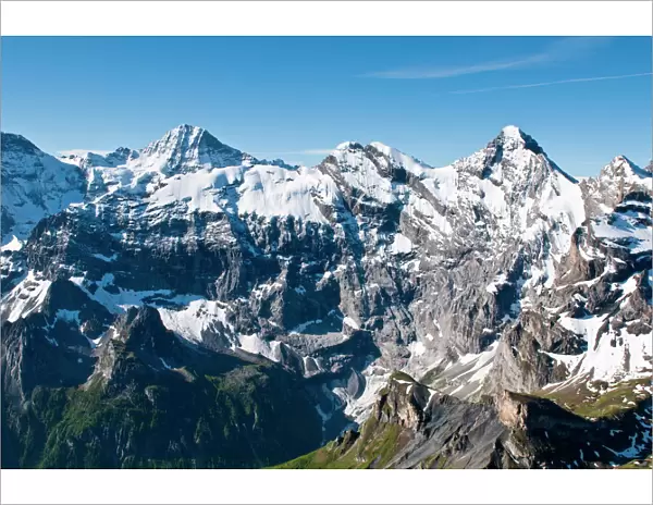 Jungfrau massif from Schilthorn Peak, Jungfrau Region, Switzerland, Europe
