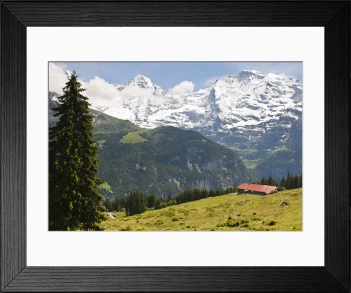Framed Print : Jungfrau massif from Murren, Jungfrau Region, Switzerland, Europe Framed Print : Jungfrau massif from Murren, Jungfrau Region, Switzerland, Europe