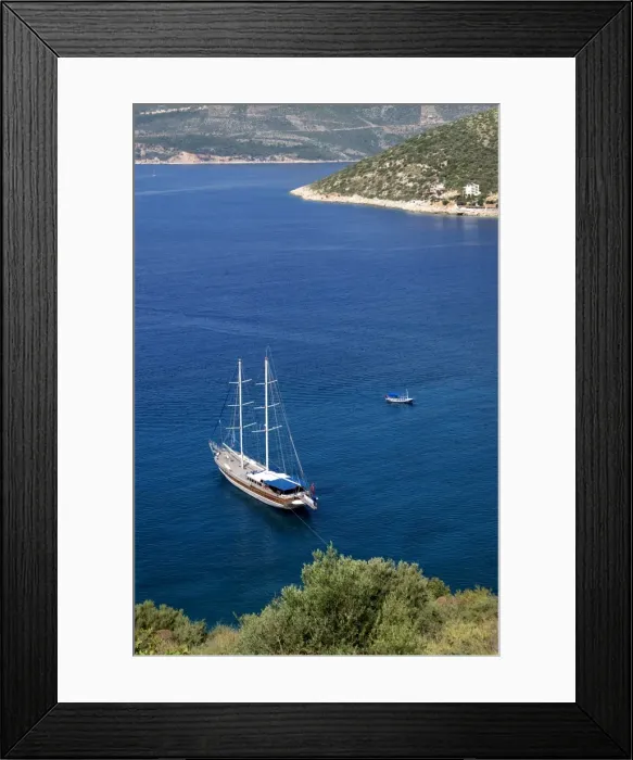 Framed Print : Gullet anchored at Kalkan, a popular tourist resort, Antalya Province, Anatolia Framed Print : Gullet anchored at Kalkan, a popular tourist resort, Antalya Province, Anatolia