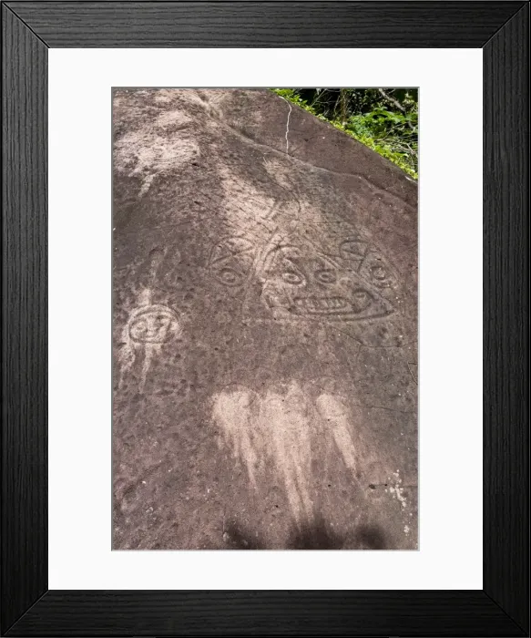Framed Print : Petrogylph Rock in Layou Petroglyph Park, St. Vincent, St. Vincent and The Grenadines