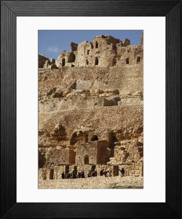 Framed Print : Troglodyte cave dwellings and granary niches known as ghorfas, hillside Berber village of Chenini Framed Print : Troglodyte cave dwellings and granary niches known as ghorfas, hillside Berber village of Chenini