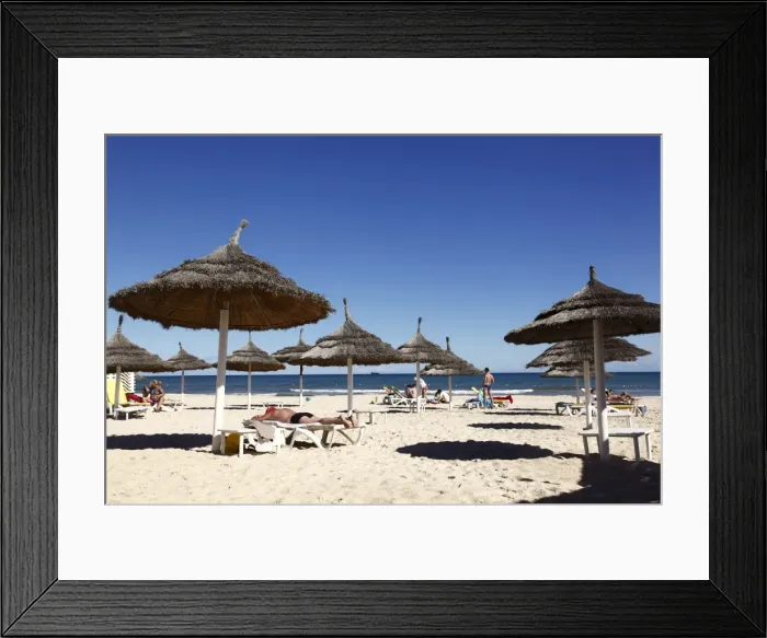 Framed Print : Beach scene in the tourist zone of Sousse, Gulf of Hammamet, Tunisia, North Africa Framed Print : Beach scene in the tourist zone of Sousse, Gulf of Hammamet, Tunisia, North Africa