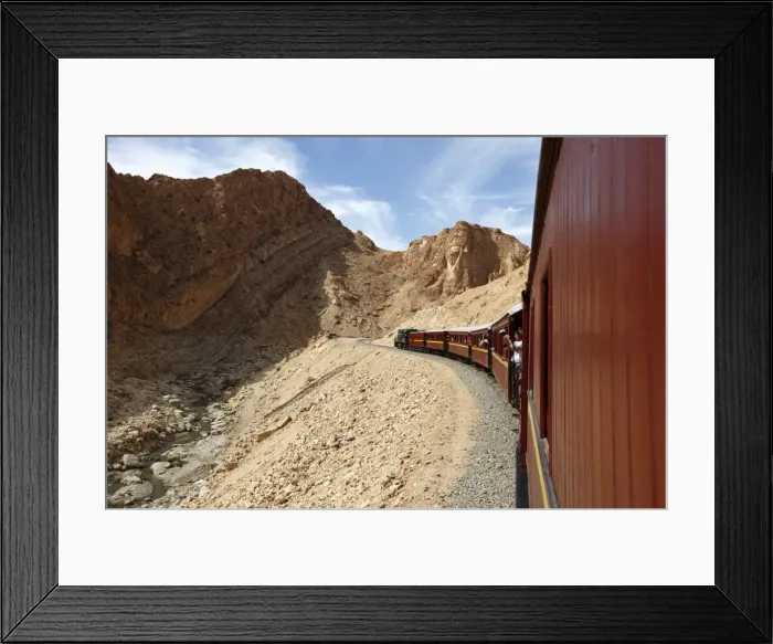 Framed Print : Red Lizard (Lezard Rouge) train, Selja Gorge, Metlaoui, Tunisia, North Africa, Africa Framed Print : Red Lizard (Lezard Rouge) train, Selja Gorge, Metlaoui, Tunisia, North Africa, Africa