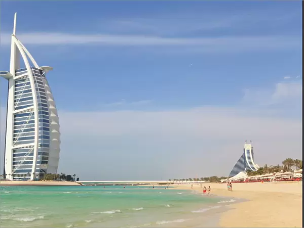 Burj Al Arab and Jumeirah Beach Hotels, Jumeirah Beach, Dubai, United Arab Emirates