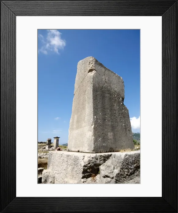 Framed Print : The Inscribed Pillar at the Lycian site of Xanthos, UNESCO World Heritage Site Framed Print : The Inscribed Pillar at the Lycian site of Xanthos, UNESCO World Heritage Site