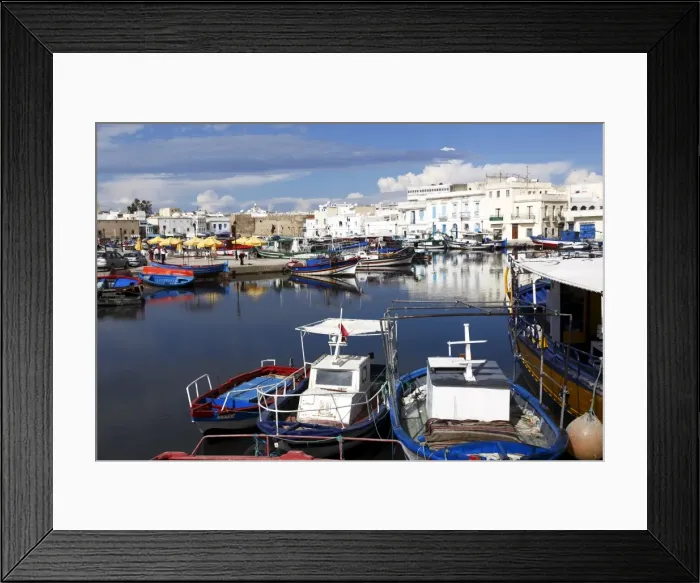 Framed Print : Old Port Canal and fishing boats, Bizerte, Tunisia, North Africa, Africa Framed Print : Old Port Canal and fishing boats, Bizerte, Tunisia, North Africa, Africa