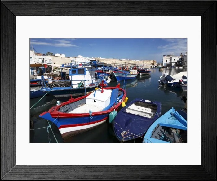 Framed Print : Fishing boats in old port canal, Bizerte, Tunisia, North Africa, Africa Framed Print : Fishing boats in old port canal, Bizerte, Tunisia, North Africa, Africa