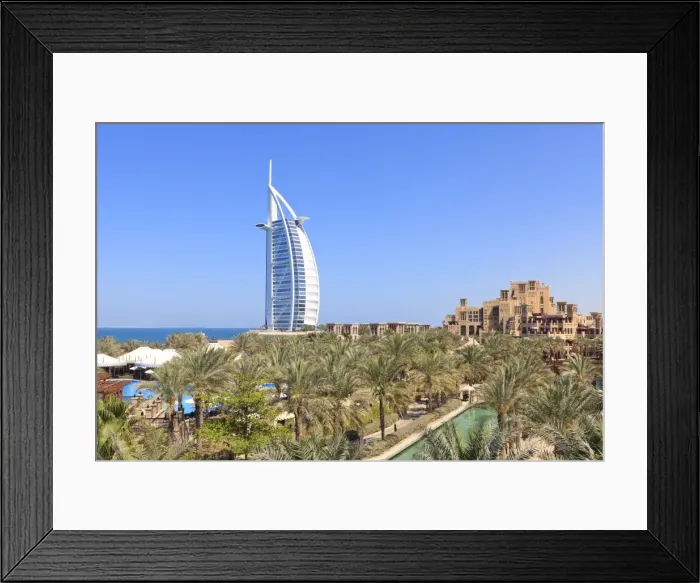 Framed Print : Burj Al Arab viewed from the Madinat Jumeirah Hotel, Jumeirah Beach, Dubai Framed Print : Burj Al Arab viewed from the Madinat Jumeirah Hotel, Jumeirah Beach, Dubai