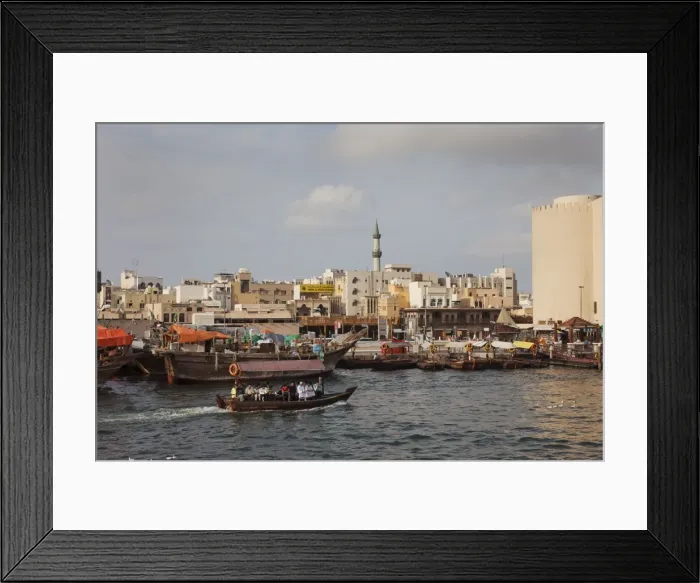 Framed Print : Water taxi on Dubais Creek, Dubai, United Arab Emirates, Middle East Framed Print : Water taxi on Dubais Creek, Dubai, United Arab Emirates, Middle East