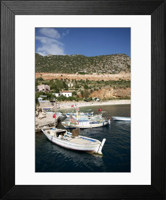 Framed Print : Kalkan beach in background, Kalkan, a popular tourist resort, Antalya Province Framed Print : Kalkan beach in background, Kalkan, a popular tourist resort, Antalya Province