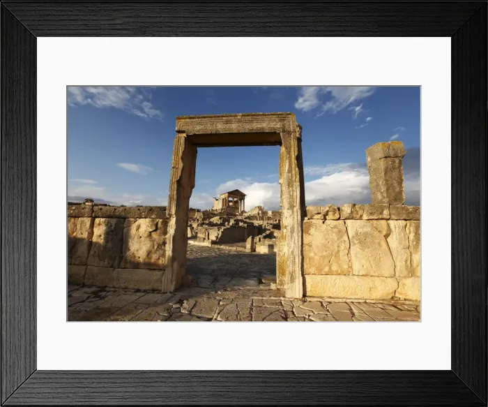Framed Print : View towards the Capitol in the Roman ruins, Dougga Archaeological Site Framed Print : View towards the Capitol in the Roman ruins, Dougga Archaeological Site