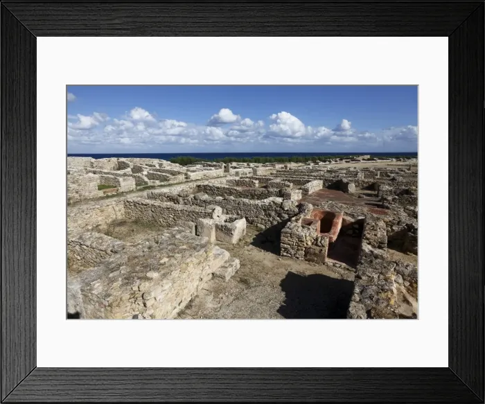Framed Print : Phoenician ruins with Mediterranean Sea beyond, Kerkouane Archaeological Site Framed Print : Phoenician ruins with Mediterranean Sea beyond, Kerkouane Archaeological Site
