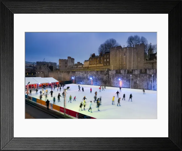 Framed Print : Winter ice skating, Tower of London, London, England, United Kingdom, Europe Framed Print : Winter ice skating, Tower of London, London, England, United Kingdom, Europe