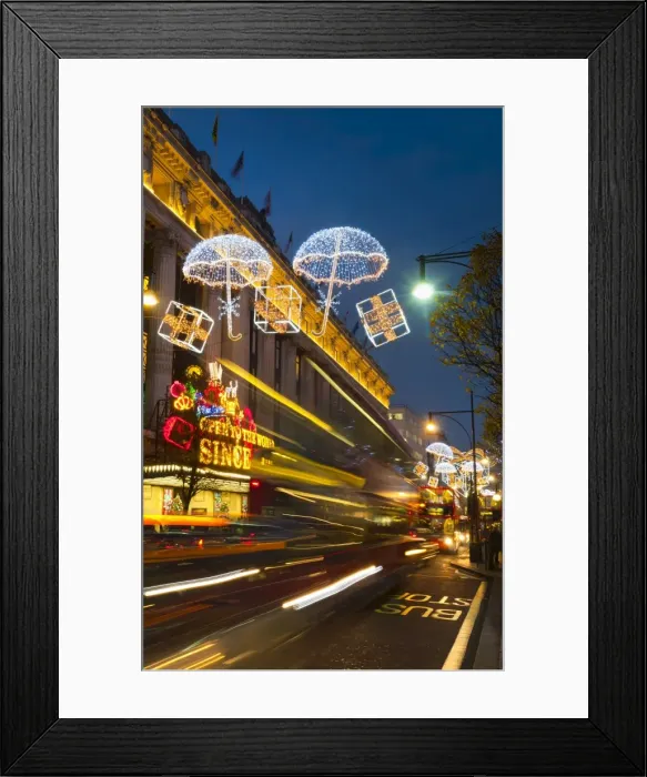 Framed Print : Selfridges and Christmas lights, Oxford Street, London, England, United Kingdom, Europe Framed Print : Selfridges and Christmas lights, Oxford Street, London, England, United Kingdom, Europe